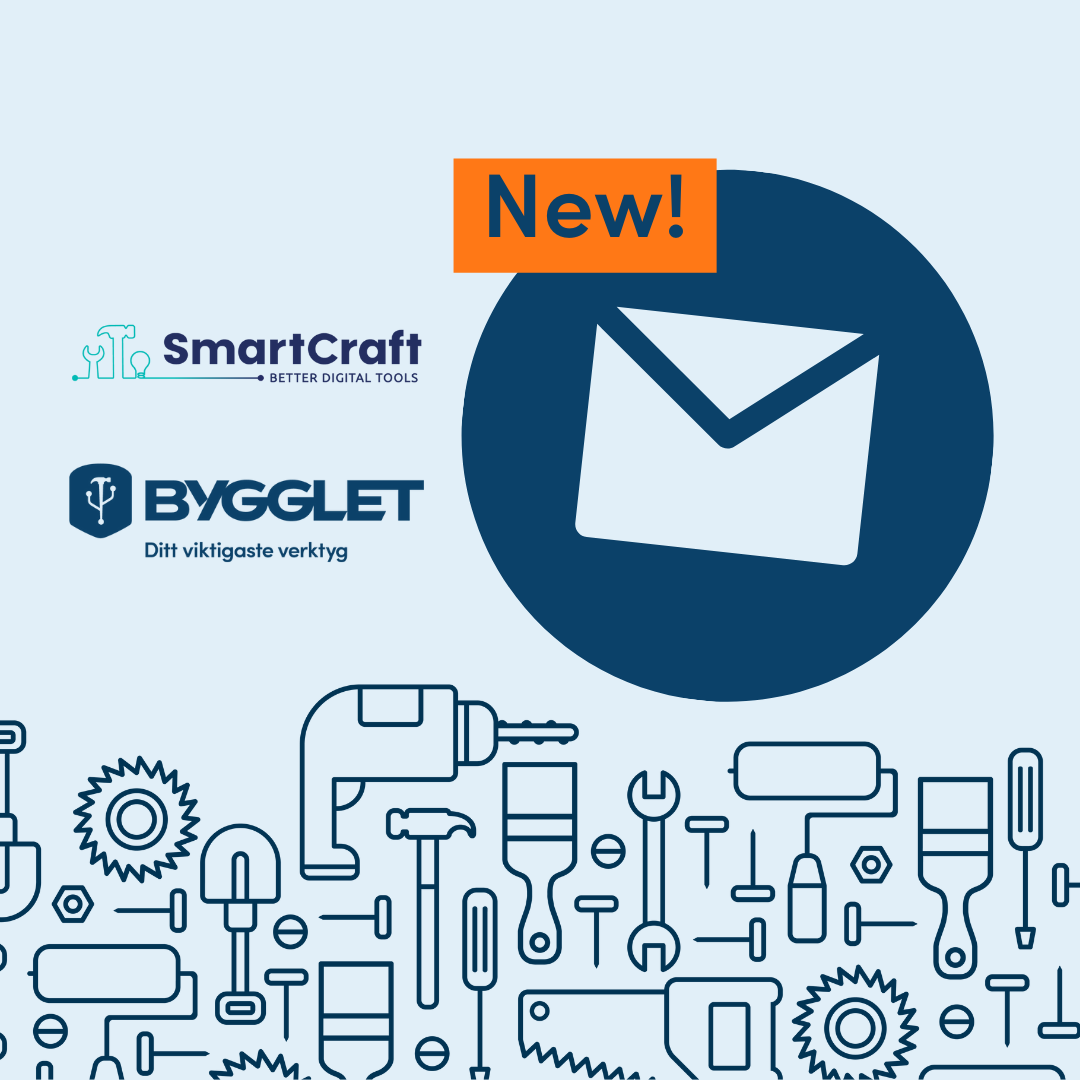 Bild på loggor över SmartCraft och Bygglet och byter mailadress