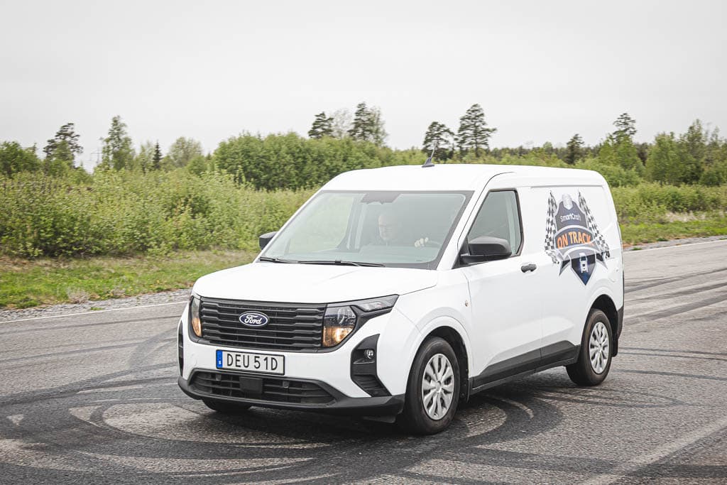 a white van on a road