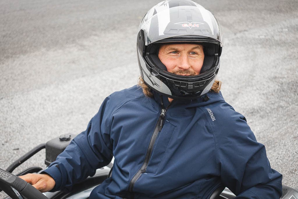 a man wearing a helmet