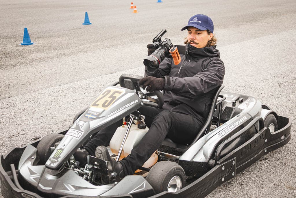 a man in a go-kart