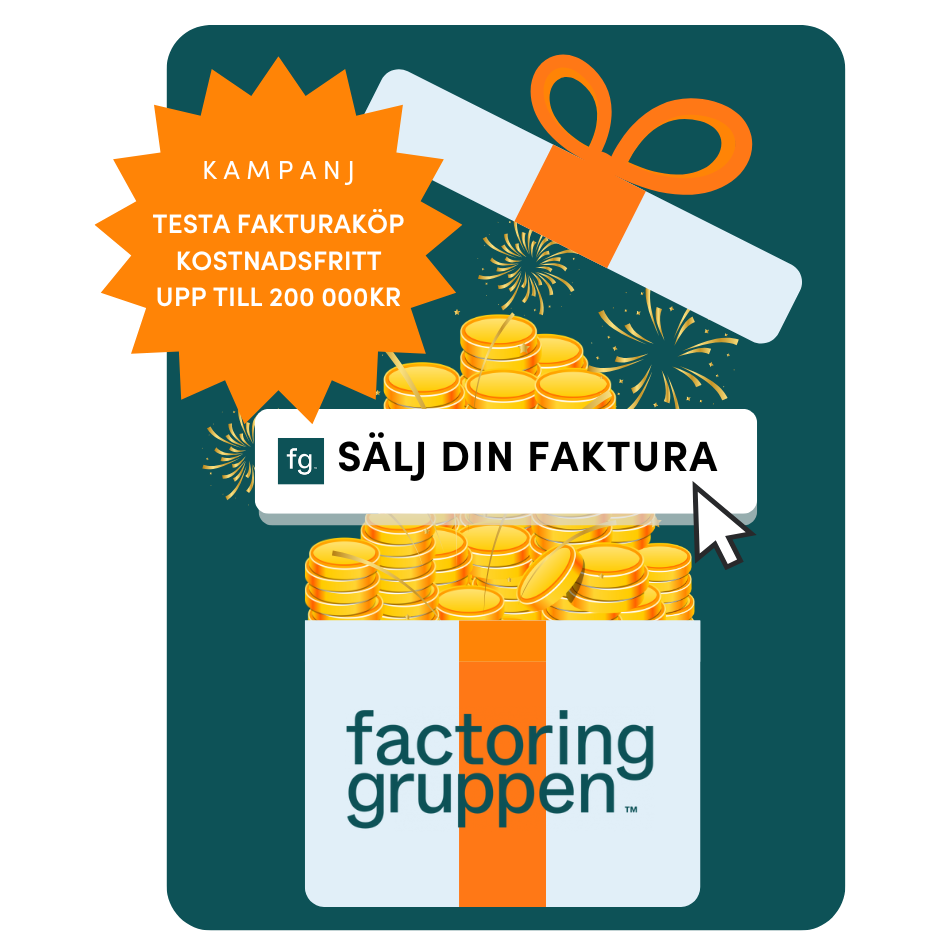 Ett paket med kampanjerbjudande från Factoringgruppen